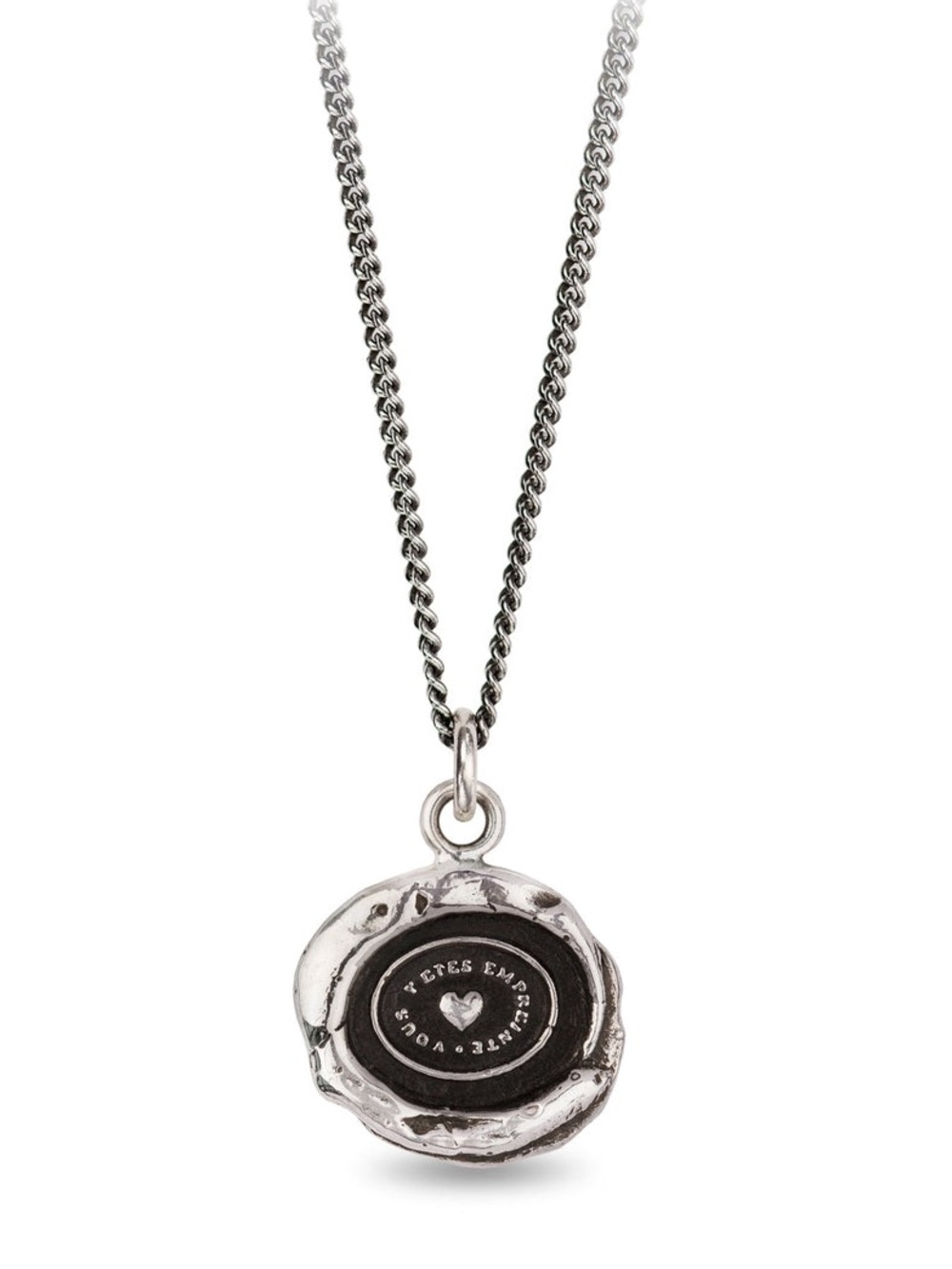 Pyrrha Heart Print 925 Sterling Silver Talisman Necklace
